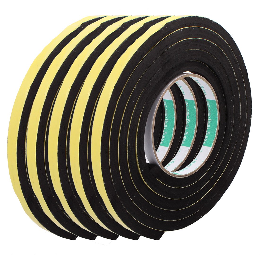Sourcingmap 5Pcs 10mm Width 8mm Thickness EVA Single Side Sponge Foam Tape 2 Meters Length for Door Window