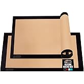 GORILLA GRIP Reusable Nonstick Silicone Baking Mat, 2-Pack, BPA-Free Oven Safe Food Liner for Toaster Ovens, Mini Cookie Shee