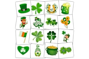 JCFIRE 102pcs St Patricks Day Tattoos, St Patricks Day Accessories Shamrock Stickers Decor, Face Stickers for Kids, Irish Parade Party Favors Decoration, Gifts for Kids Women Men