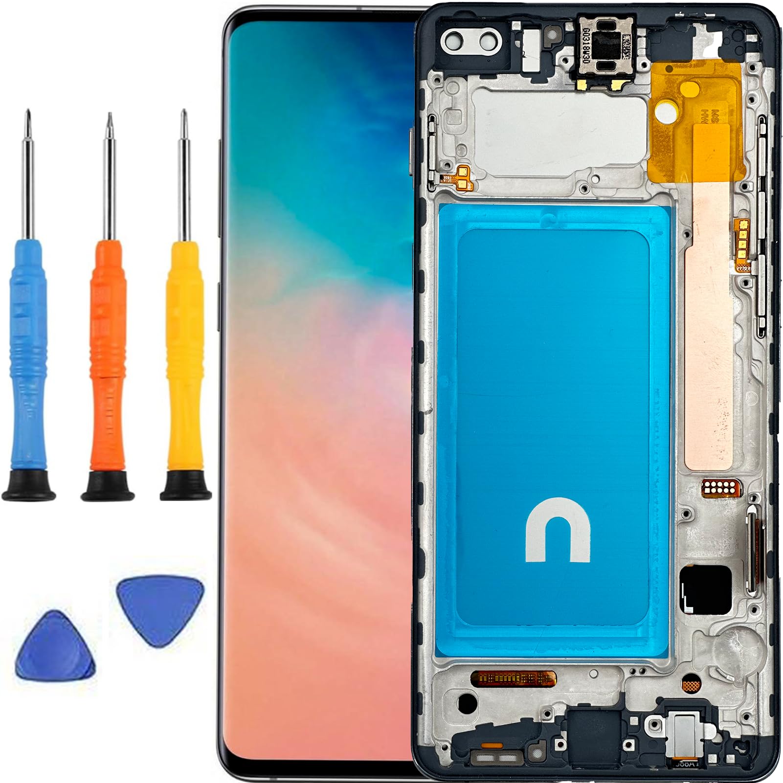 Tefnkiee for Samsung Galaxy S10 Plus Screen Replacement for Samsung S10+ Plus 5G Screen Replacement with Frame SM-G975U G975F/DS G975A G975W LCD Display digitizer Touch Screen Assembly