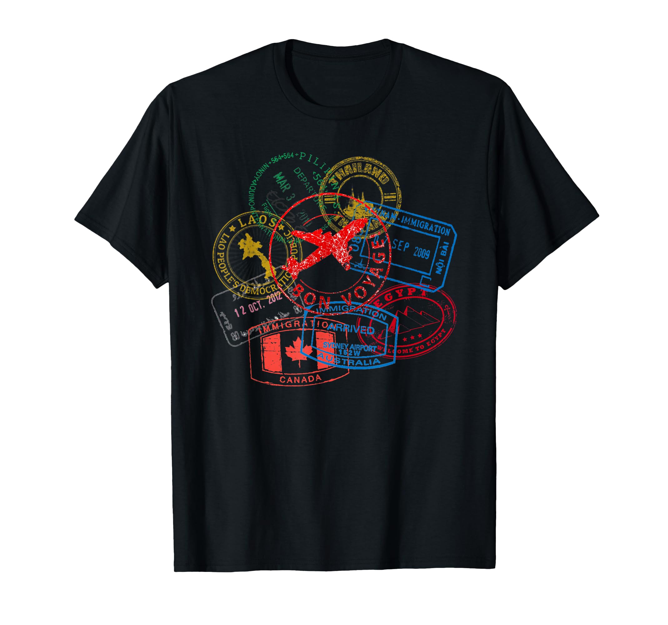 Photo 1 of Bon Voyage Travel Stamp T-Shirt T-Shirt