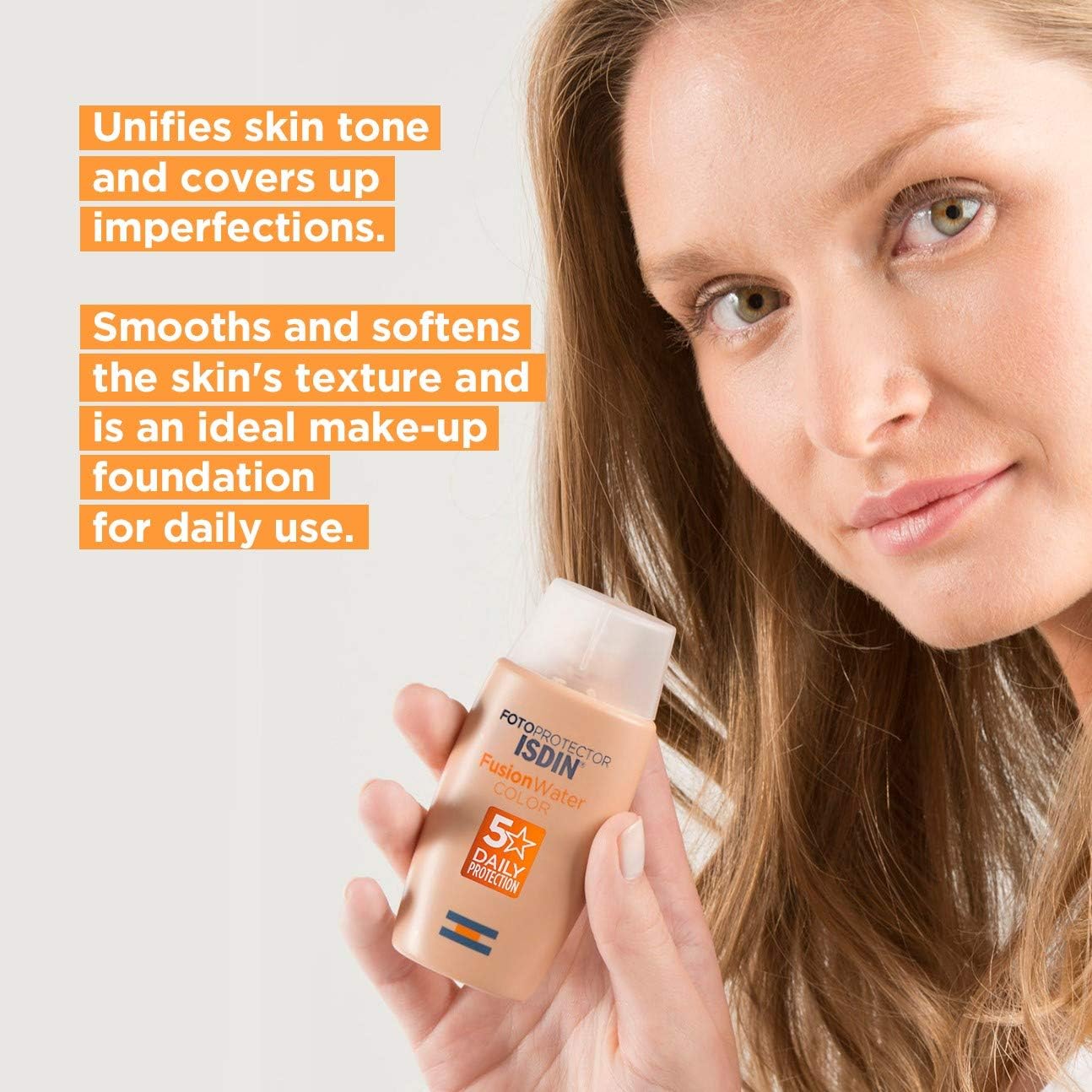 ISDIN Fusion Water MAGIC Color Medium SPF 50, Tinted Facial Sunscreen, Natural Coverage & Evens Skin Tone, Oil-Free - Image 5