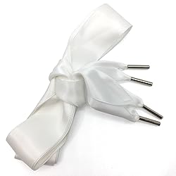 WEGOODZF Satin Ribbon Shoe Laces: 3CM Wide White