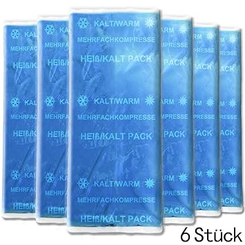 6 x compresas de frío caliente 27,5 x 15 cm nevera compresa de ...