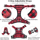 PoyPet No Pull Dog Harness Reflective Front Back Leash Attachments M Checkered view 3