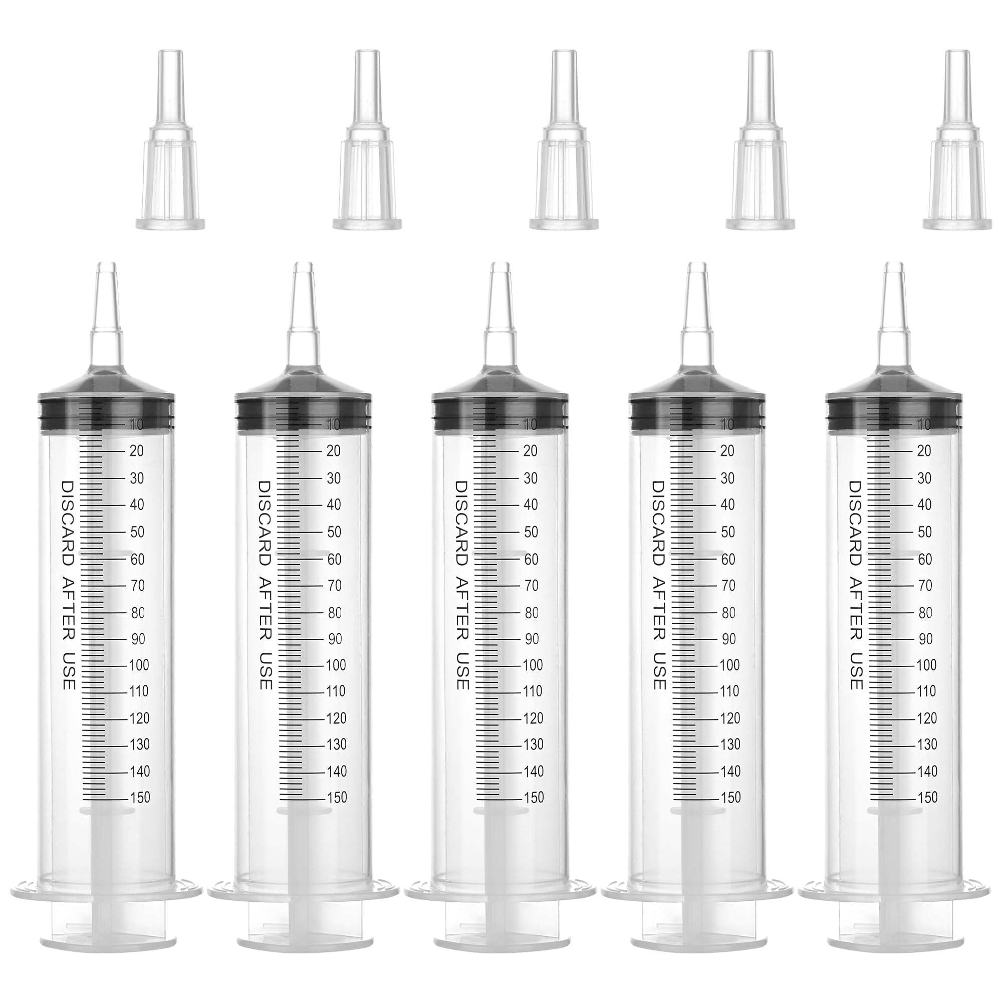 Photo 1 of 150ml Large Syringe for Thick Liquids, Plastic Syringe Without Needle for Scientific Labs, Industrial Fluid Transfer & Lubricant Dispensing, Individually Wrapped