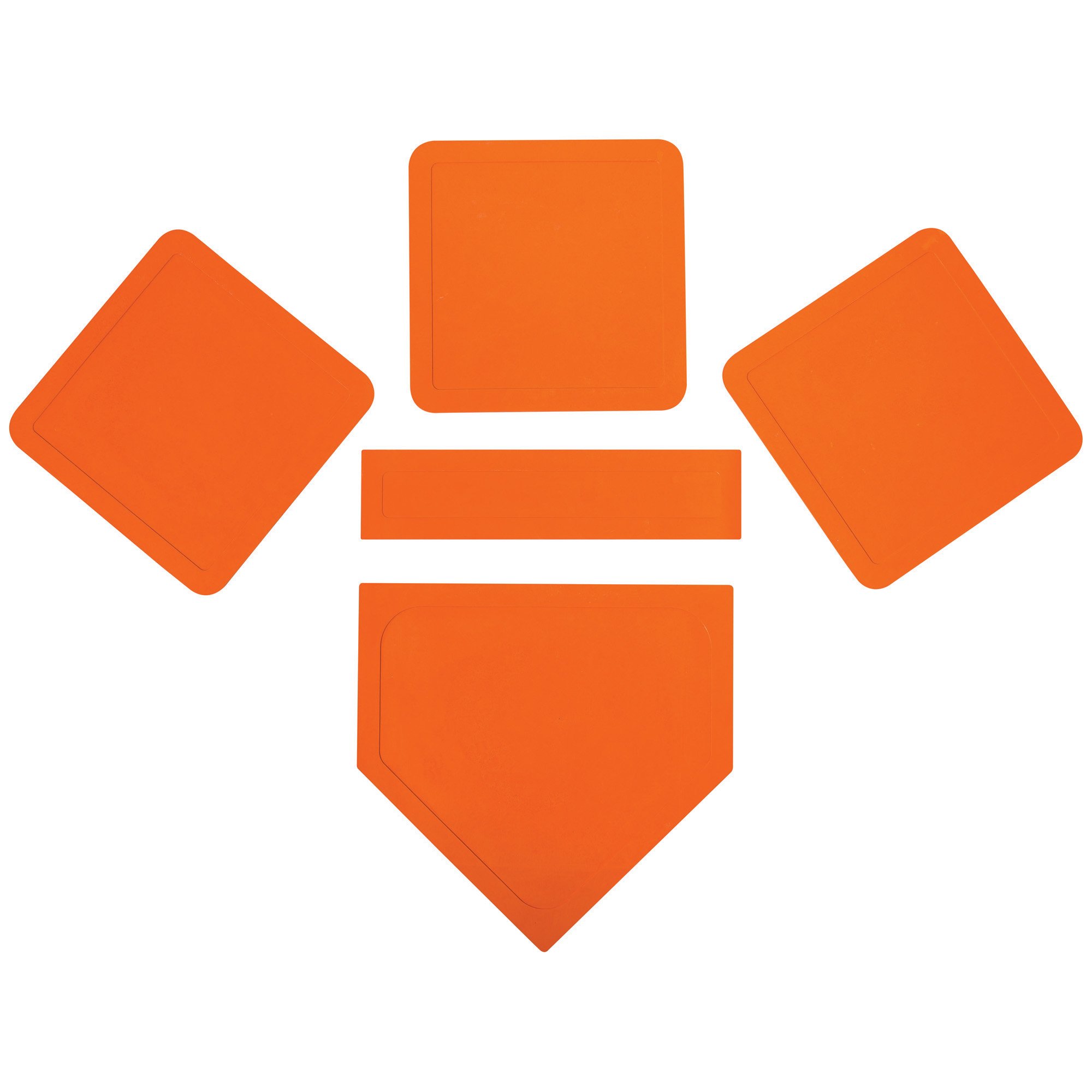 Franklin Sports MLB Baseball 5-Piece Deluxe Throw Down Rubber-Tek Base Set – Baseball, Softball or Kickball Bases