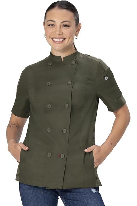 Amazon Camisa De Chef Mujer Delantales De Cocina Chaqueta De