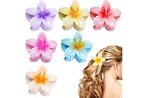 6Pcs Hawaiian Flower Hair Clip，Strong hair clips，Plumeria claw clips，Hibiscus hair accessories，Flower Hair Clips，Clips for We