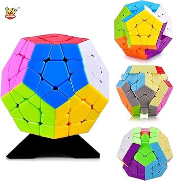 Toy Arena Ultra Smooth Professional Handy Megaminx Magic Puzzle Cube Brain Teaser Cube with White-Base