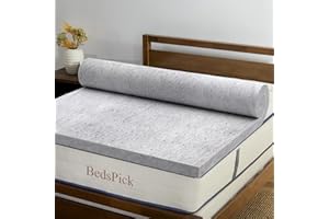 BedsPick Memory Foam Mattress Topper Twin XL 3 Inch, Foam Mattress Pad Extra Long Twin, Super Soft College Dorm Bed Toppers with Ventilation Holes