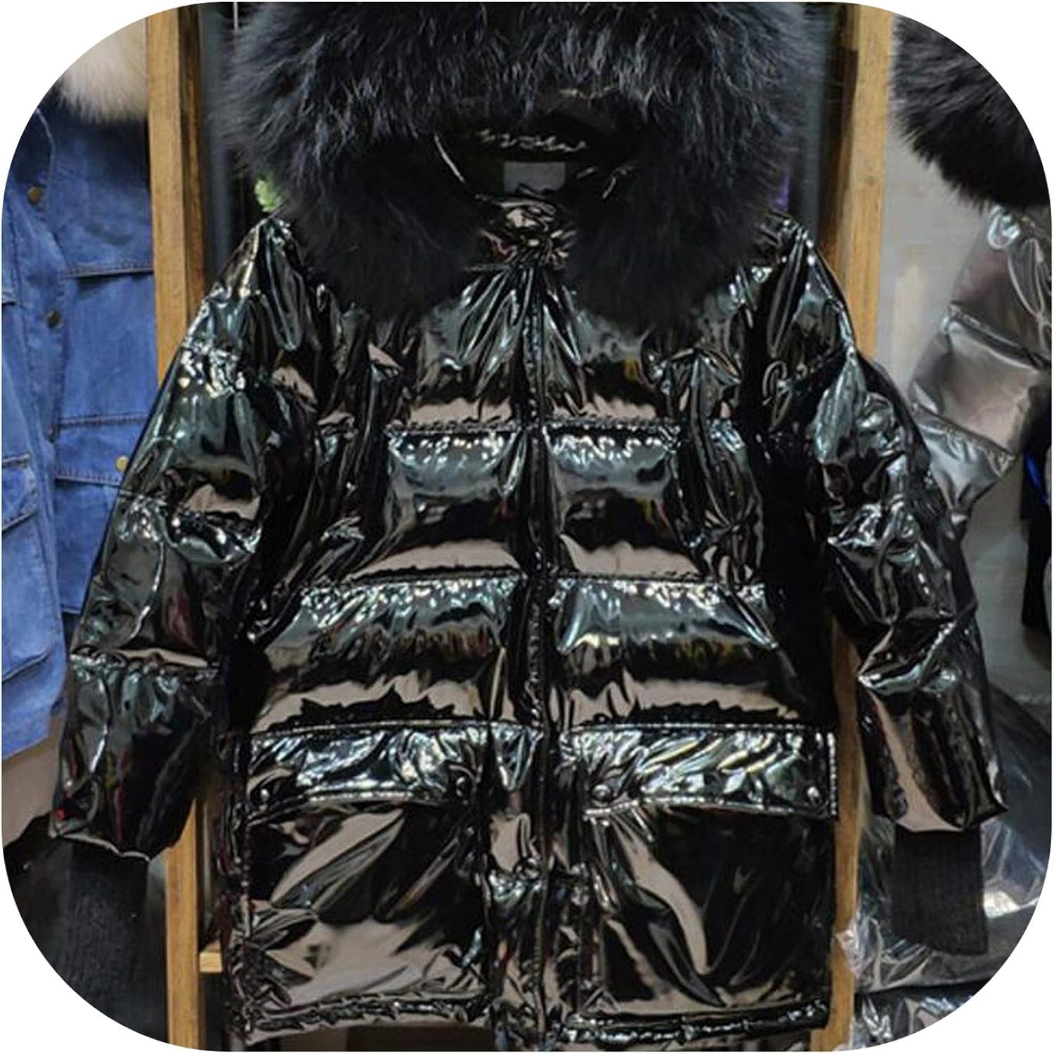raccoon fur puffer coat