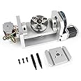 CNCTOPBAOS CNC Milling Machine Rotational 4th 5th Axis,Rotary Table 3 Jaw 100mm Chuck A-axis C-axis 5-Axis Indexing Dividing Head 6:1 8:1 for CNC Router Engraving Rotation Axis Nema23 Stepper Motor