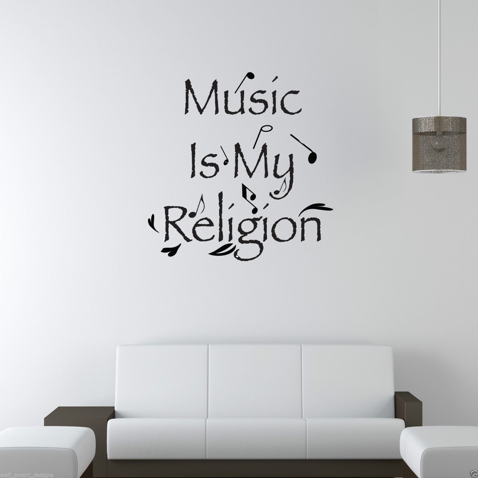 Music is My Religion Room Wall Art Sticker Quote Decal Mural Stencil Transfer WSD408