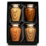 Metallic Wooden Print Small Urns for Human Ashes