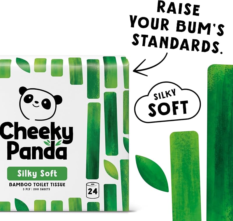 Carta Igienica Bamboo | 24 x Rotoli Carta Igienica 3 Veli | 200 Soffici Fogli | Biodegradabile ed Ecológico | Senza plastica