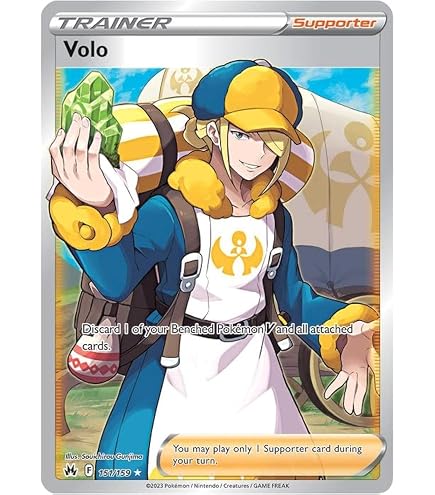 volo pokemon card rainbow rare Amazon.com: Pokemon - Volo 211/196 Lost Origin - Full Art Trainer