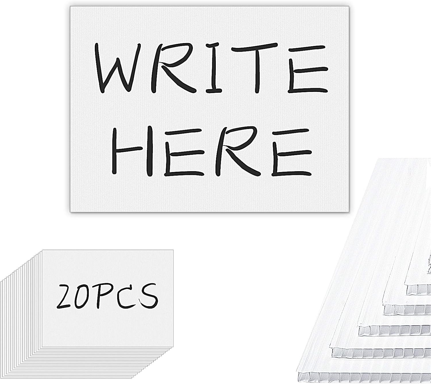 IKAYAS 20 Pcs Large Size Blank Yard Signs, 19 x 14 Inches