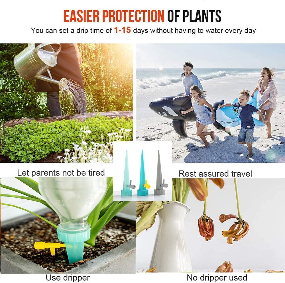 Plant Watering, Self Watering Spikes Devices，Self Drip Irrigation Spikes System with Slow Release Control Valve, Automatic Irrigation Equipment for Outdoor Indoor 12 Pack/Set : Garden & Outdoor