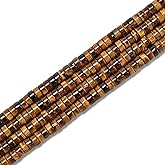 152pcs 4x2mm Natural Yellow Tiger Eye Heishi Disc Rondelle Spacer Stone Semi Precious Gemstone Loose Beads for Jewelry Making 15 Inch