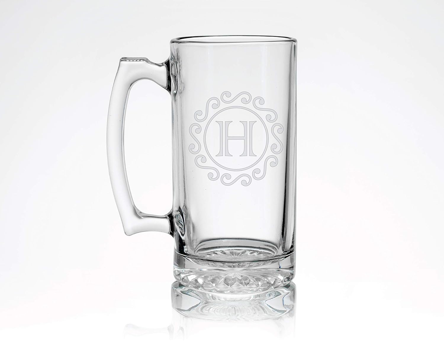 Personalized Laser Engraved Monogram 26.5oz Glass Beer Mug