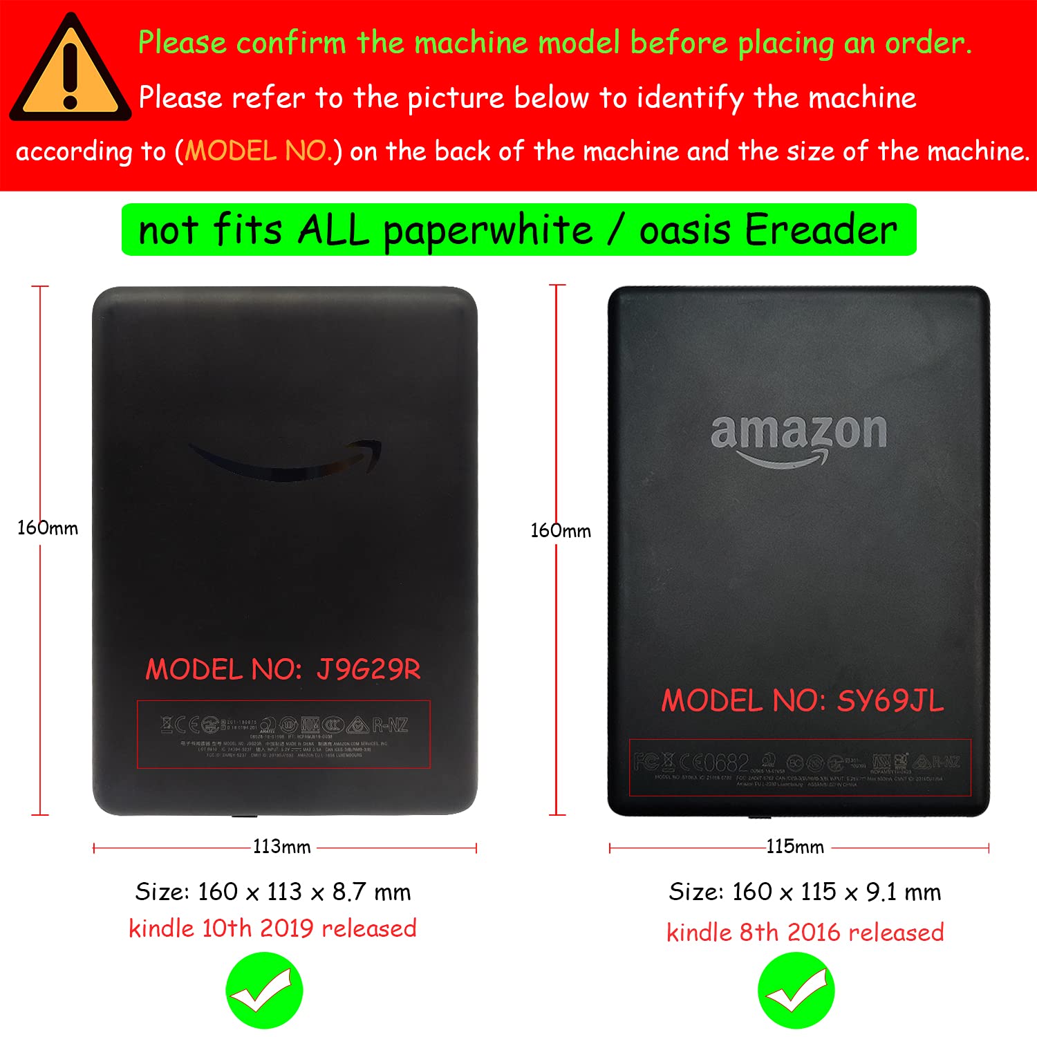 GOVTVA Case for Kindle 8th/10th Gen Cover for All-New Kindle (10th Generation, Model J9G29R) / Kindle (8th Generation, Model SY69JL) Cover with Auto Sleep/Wake/Double Hand Strap/Stand (Magnolia)