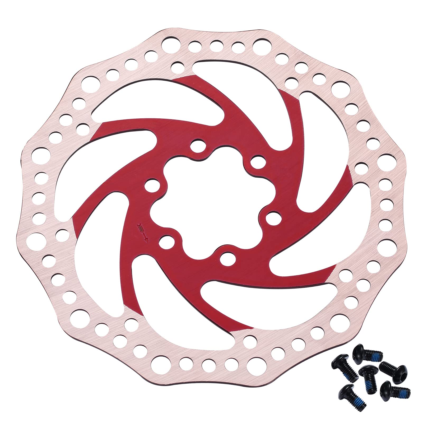 Bynccea 140mm 160mm 180mm 203mm Bike Disc Brake Rotor with 6 Bolts Fit for Road Mountain Bike BMX MTB