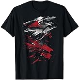 Red and Black Dynamic Splatter Graphic T-Shirt