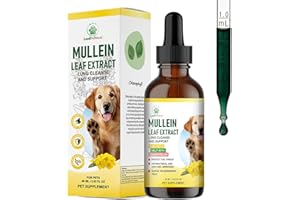 LanxPetNova Natural Mullein Lung Drops for Dogs & Cats, Kennel & Dry & Wet Cough, Lung Cleanse, Hoarseness, Difficulty Breath