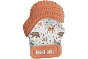 Malarkey Kids Baby Teething Mitten, Munch Mitt Baby Chew Toy - Protects Hands from Chewing & Saliva, Heals Aching Gums, Promo