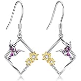 POPLYKE 925 Sterling Silver Ladybug Earrings, Women's Infinity Earrings, Ladybug Gifts for Women