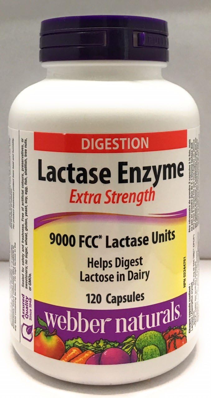 Webber Naturals - Lactase Enzyme Extra Strength 120 Capsules by Webber Naturals: Health & Personal Care