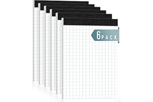 RONEKY Graph Paper Pads, 6 Pack Grid Paper 8.5 x 11.75, Graph Paper Pad 2x2 (2 Squares per inch), Perforated Lined Grid Notebook, 50 Sheets Per Large Graph Paper, Graph Writing Paper for Home, Office, School