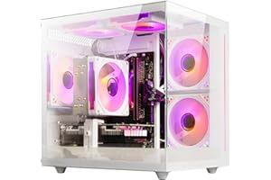 suevery Desktop Computers,32G RAM,1TB NVMe SSD,Core i5-12400F,RTX 3050 6G,Prebuilt Gaming PC,Tower Computer Gamer,Work,VR,4K,Home and Business WiFi 6 White