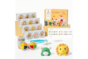 LOUFOR Air Dry Clay Kit - Modeling Clay for Kids mit Sculpting Tools und Tutorial, Ultra Light & Soft, Safe & Non-Toxic, DIY Model Magic Clay 12 Cans 48 Colors, Creative Art Crafts Toys Gifts for Girls Boys