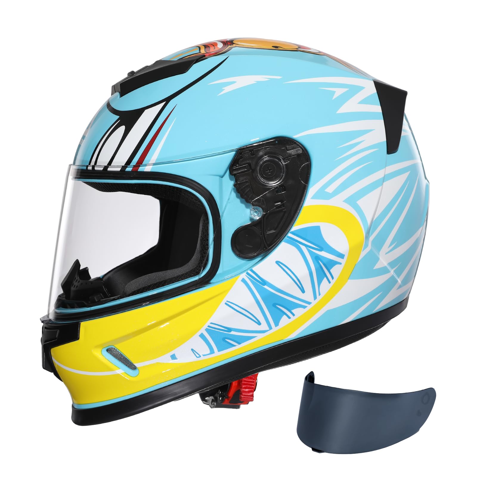 Photo 1 of TRIANGLE Kids Motorcycle Helmets Youth Full Face Helmet Lightweight with 2 Visors DOT Approved