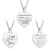 Buruslove 3 pcs Heart Urn Necklace for Ashes for Women Men Cremation Urns Memorial Pendant Necklace Ashes Holder Stainless steel Keepsake Necklace Cremation Jewelry