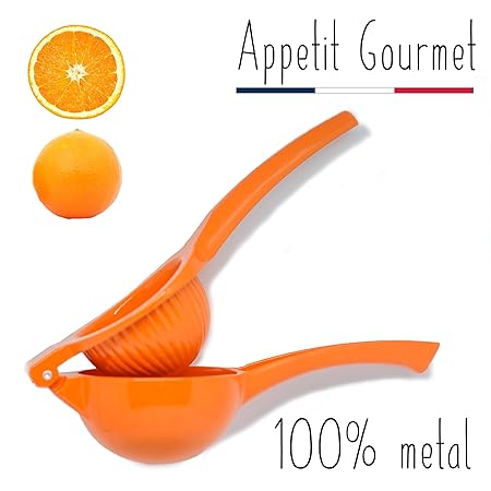 Orangenpresse Appetit Gourmet ® – manuelle Zitruspresse 2 in 1, unzerbrechlich aus Aluminium – Gerät für das Auspressen von O