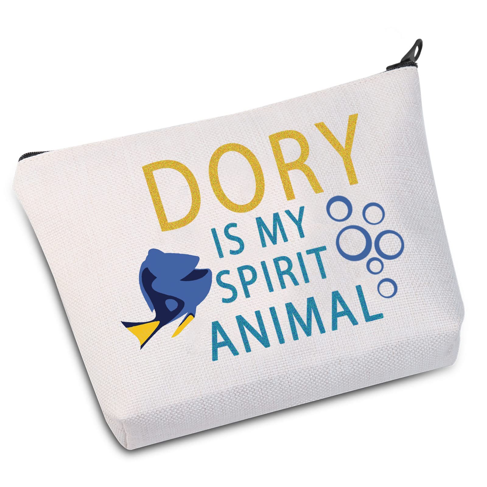 WZMPA Fish Cartoon Cosmetic Makeup Bag Ocean Fish Fans Gift Dory Is My Spirit Animal Makeup Zipper Pouch Bag For Women Girls, Dory Spirit Animal, Bag