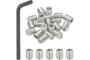PATIKIL 3/8-16x1/2 Hex Socket Grub Screws, 20 Pcs Cup Point Set Screw with Wrench