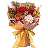 Flowers for Delivery Preserved Flower Bouquet Forever Fresh Flowers Birthday Gifts for Women Mom Grandma Real Eternal Roses Valentines Day Rose Gifts for Her Girlfriend Wife Anniversary Romantic Gift