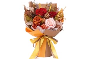 BESSOL Flowers for Delivery Preserved Flower Fresh Bouquet Forever Fall Flowers Birthday Gifts for Women Mom Anniversary Real Rose Gifts for Grandma Sister Wife from Daughter Fall Home Thanksgiving Decor