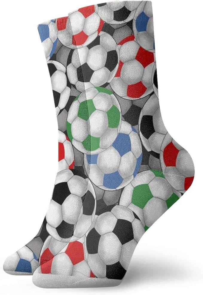 Soccer Balls Crew Socks Men & Women Thick Athletic Soccer