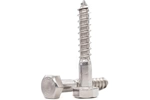 binifiMux 1/4" x 2" Stainless Steel Hex Head Lag Screws Bolts, Pack of 30, A2-70/18-8,Coach Bolts, Plain Finish