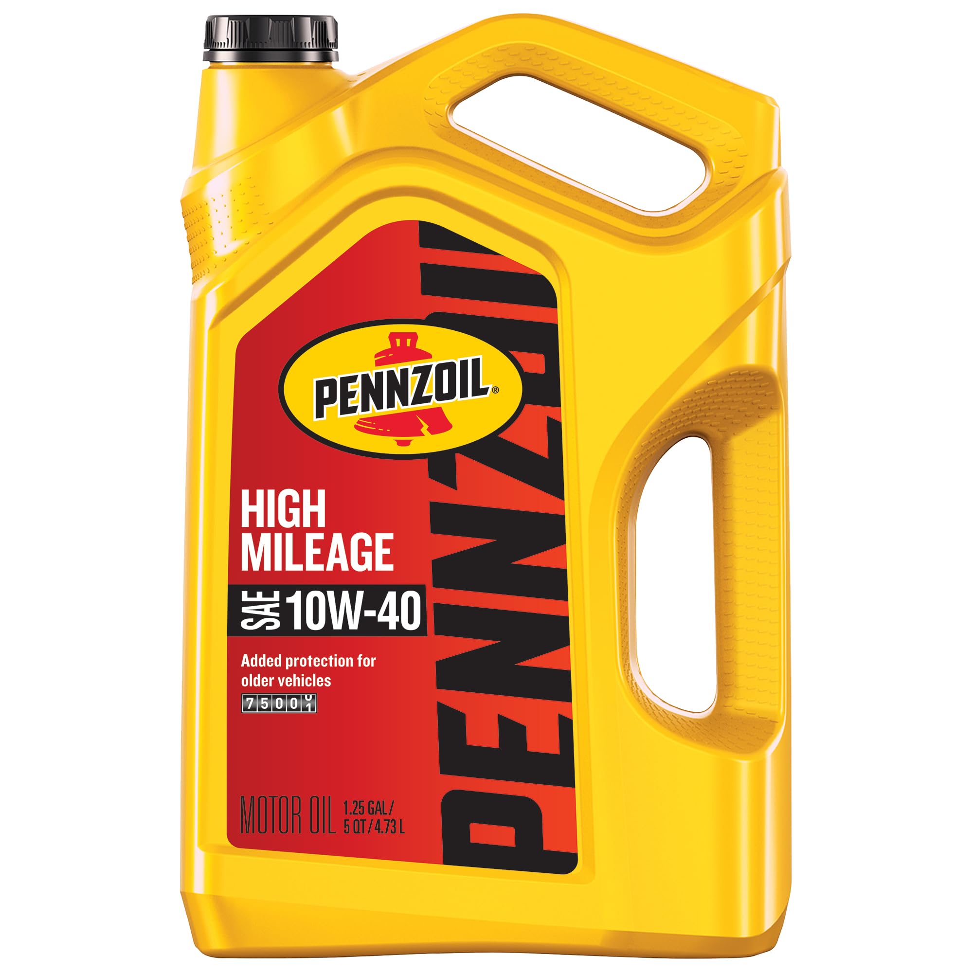 Pennzoil High Mileage 10W-40 Motor Oil, 5 Quart Image
