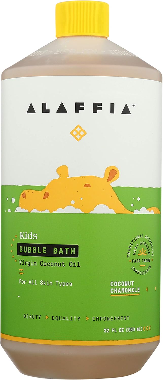 Alaffia Everyday Coconut Bubble Bath for Babies and Kids, Gentle for Sensitive to Very Dry Skin Types, Ethically Traded, Non-GMO, Coconut Chamomile, 32 Ounces: Health & Personal Care