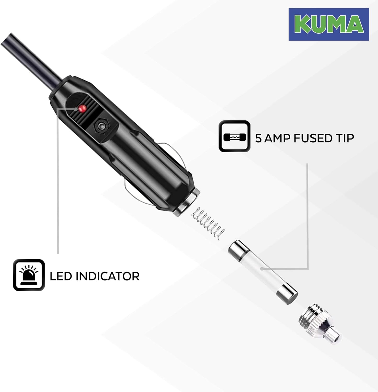 KUMA 12v TV Power Lead Supply Adaptor for Motorhome Campervan Caravan - Image 4