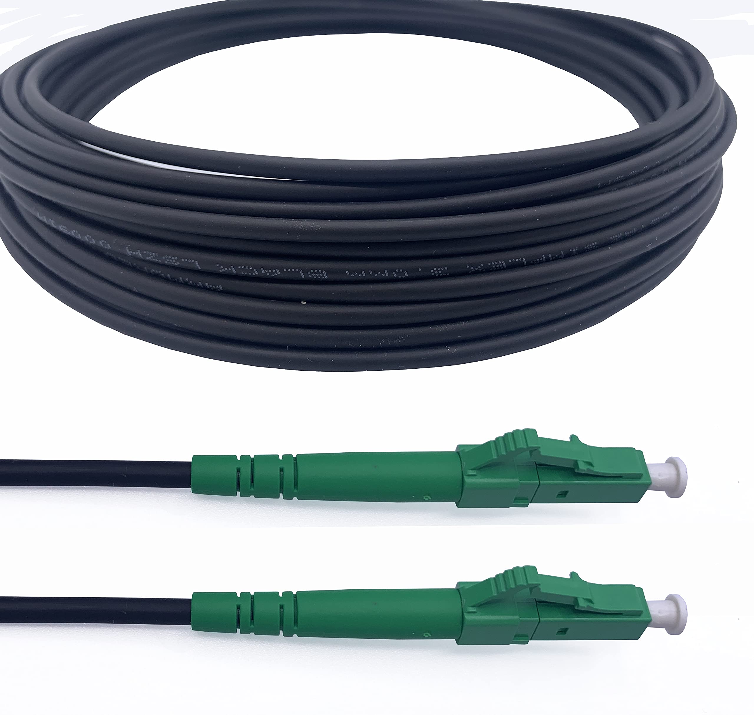 Elfcam® - Armored Fiber Optic Cable LC/APC to LC/APC Simple Singlemode OS2 9/125μm LSZH, Black (5m)