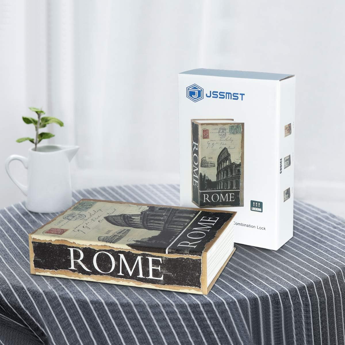 Jssmst Diversion Book Safe with Combination Lock, Secrect Hidden Safe Lock Box Large, SMBS020 Rome - - 