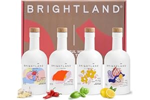 Brightland Infused Olive Oils, The Artist Capsule - Cold-Pressed Made with Early-Harvest Frantoio and Arbosana Olives - High Polyphenol & Infused Olive Oil - 12.7 Fl Oz (Pack of 4)